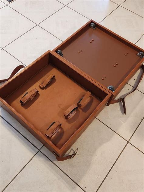 Case Box With Wheels And Belts Leather Covered 5 Belt Holders Size Case Box With Wheels And Belts Leather Covered 5 Belt Holders Size