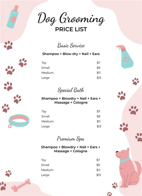 Dog Grooming Price List Templates Bundle 10 Dog Grooming Pet Dog Grooming Price List Templates Bundle 10 Dog Grooming Pet