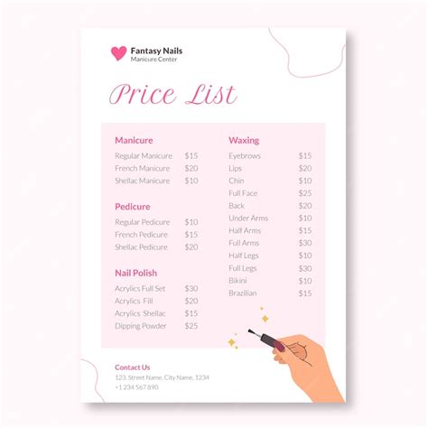 Free Vector Hand Drawn Fantasy Nails Manicure Center Price List Free Vector Hand Drawn Fantasy Nails Manicure Center Price List