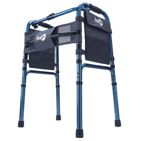 Hugo Mobility Adjustable Folding Walker With 5 In Wheels And Plastic Hugo Mobility Adjustable Folding Walker With 5 In Wheels And Plastic