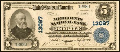 Merchants National Bank Mobile Al Charter 13097 Bank Note History Merchants National Bank Mobile Al Charter 13097 Bank Note History