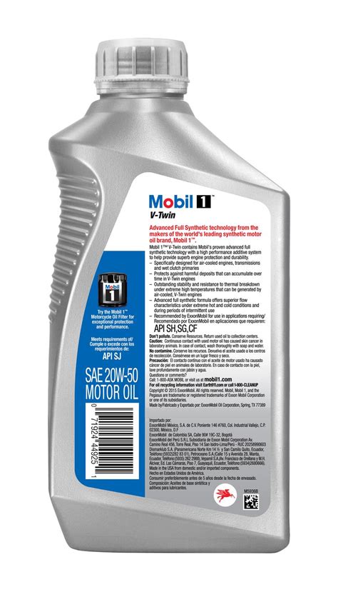 Mobil 112630 Mobil 1 V Twin 20W 50 Synthetic Motorcycle Oil Summit Racing Mobil 112630 Mobil 1 V Twin 20W 50 Synthetic Motorcycle Oil Summit Racing