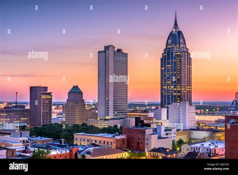 Mobile Alabama City Skyline