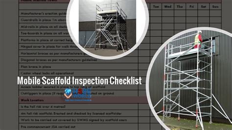 Mobile Scaffold Inspection Checklist Safety Bag Mobile Scaffold Inspection Checklist Safety Bag