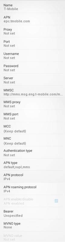Tmobile 4G APN Settings Tmobile 4G APN Settings